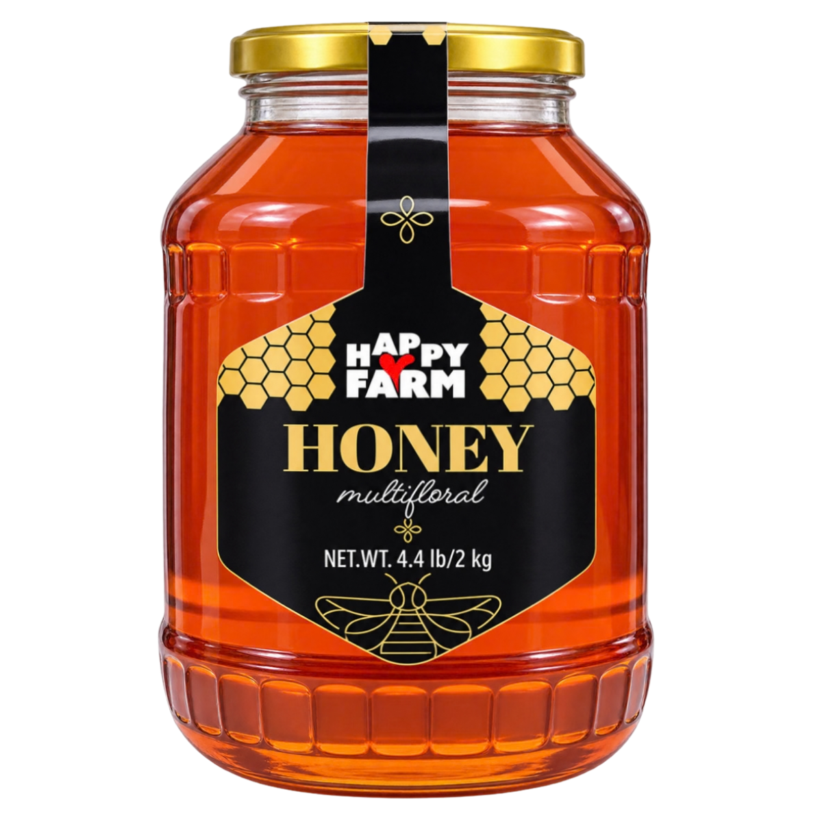 Happy Farm multifloral honey in a 2 kilogram jar
