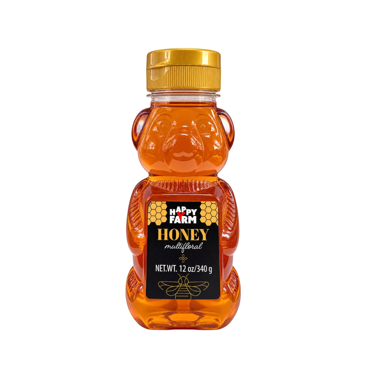 Happy Farm multifloral honey in a bear-shaped bottle